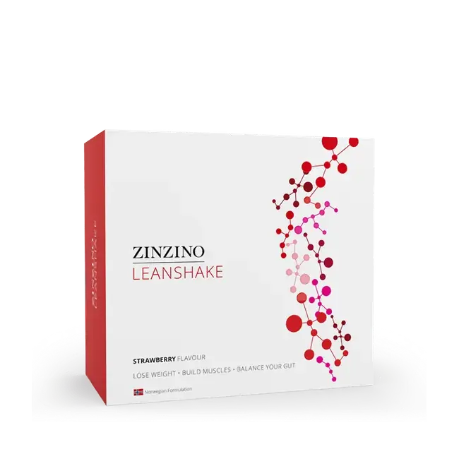 LeanShake Strawberry, portion pack official Zinzino product packaging